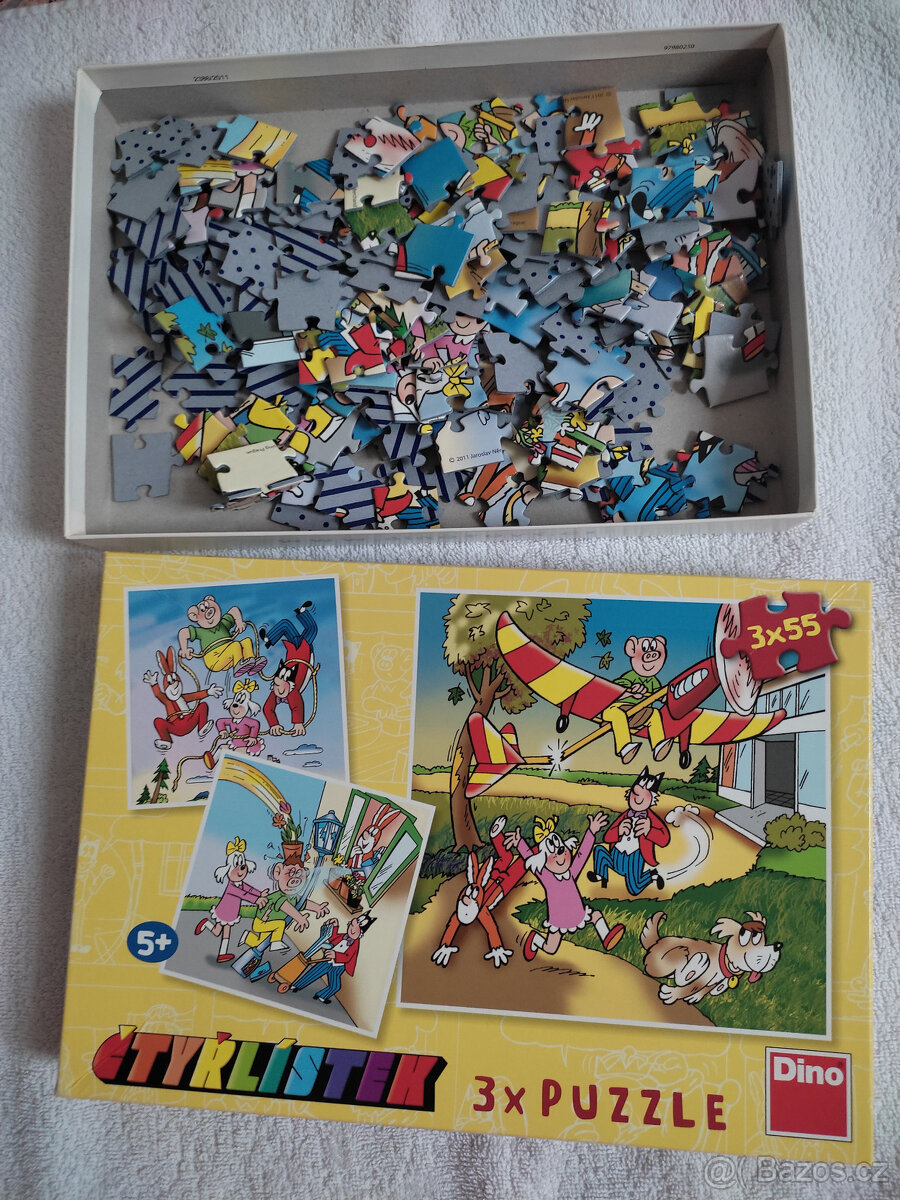 DINO Puzzle Čtyřlístek 3x55 dílků