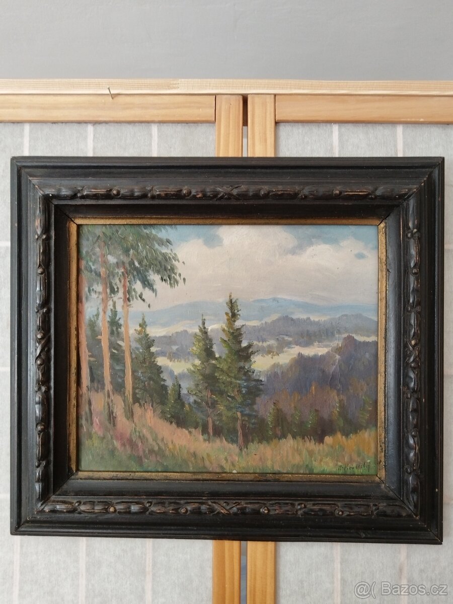 obraz ŠUMAVA, olej, sign. M. Koutecký