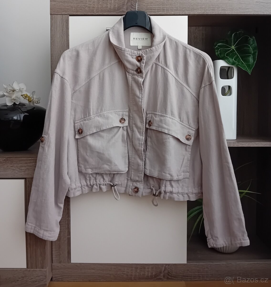Review dámská lehká cropped bunda vel. Uni bavlna len