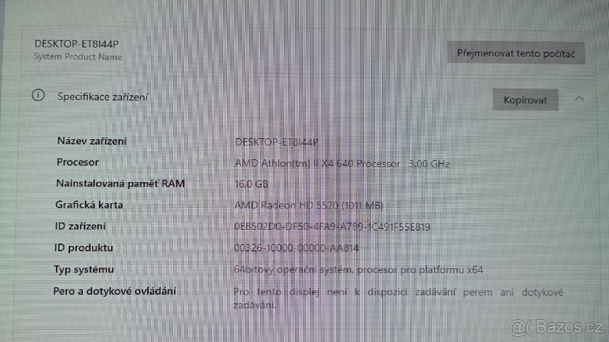 Počítač s AMD Athlon II X4, Nové SSD + RAM 16 GB, Windows 10
