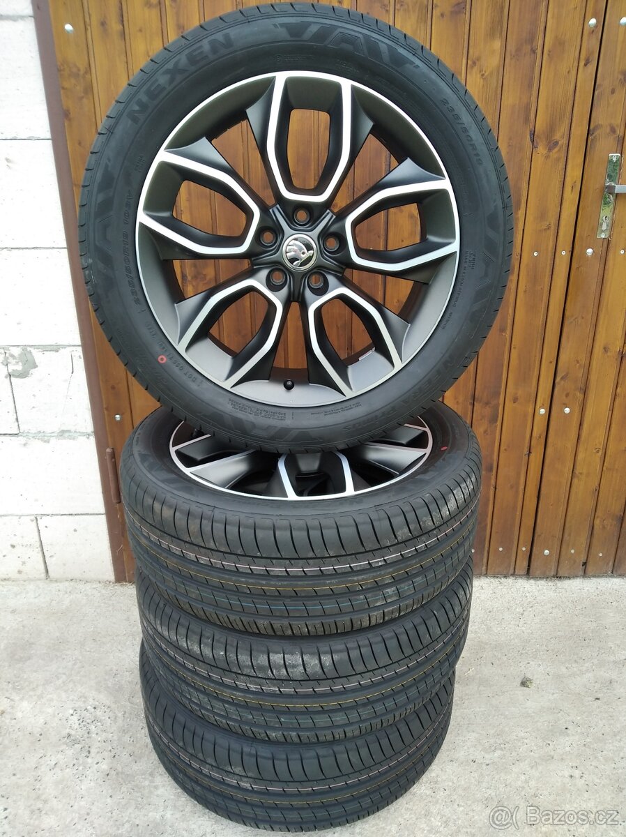 Prodám zánovní alu sadu Škoda Kodiaq 19" s novým pneu