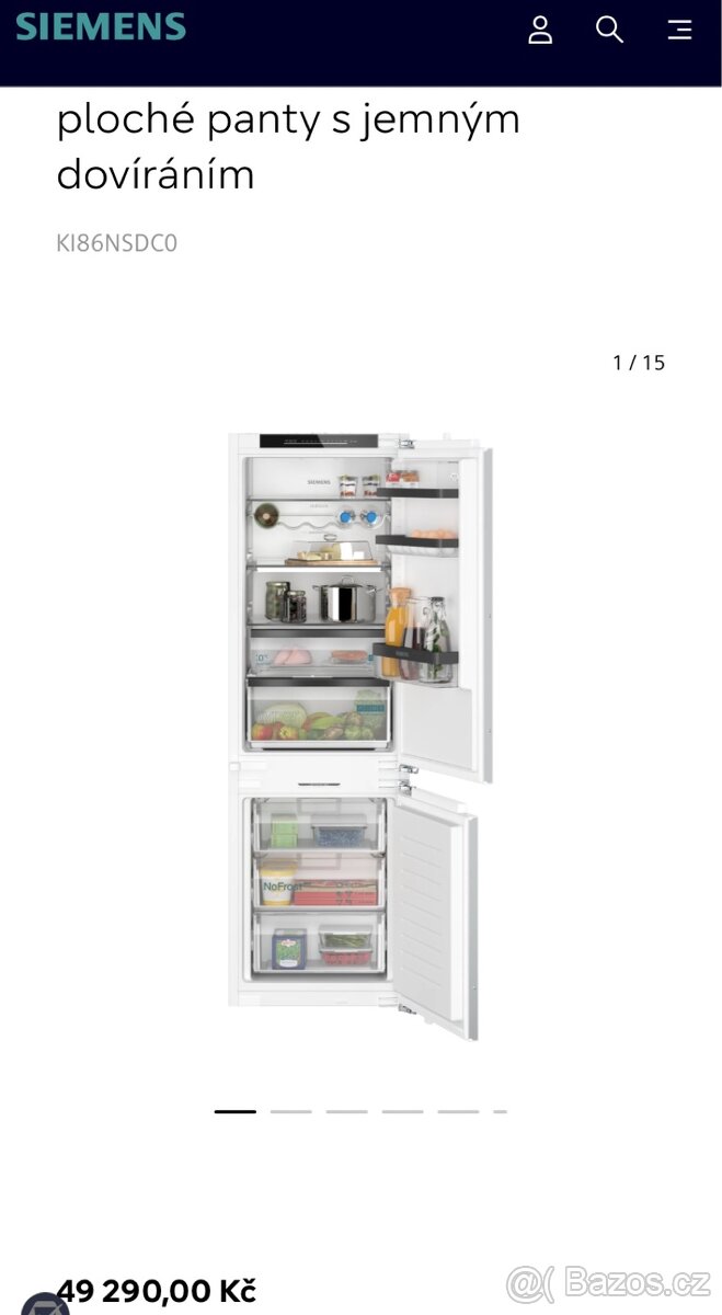 Nová chladnička SIEMENS STUDIO LINE, 5 let záruka-150kWh/rok