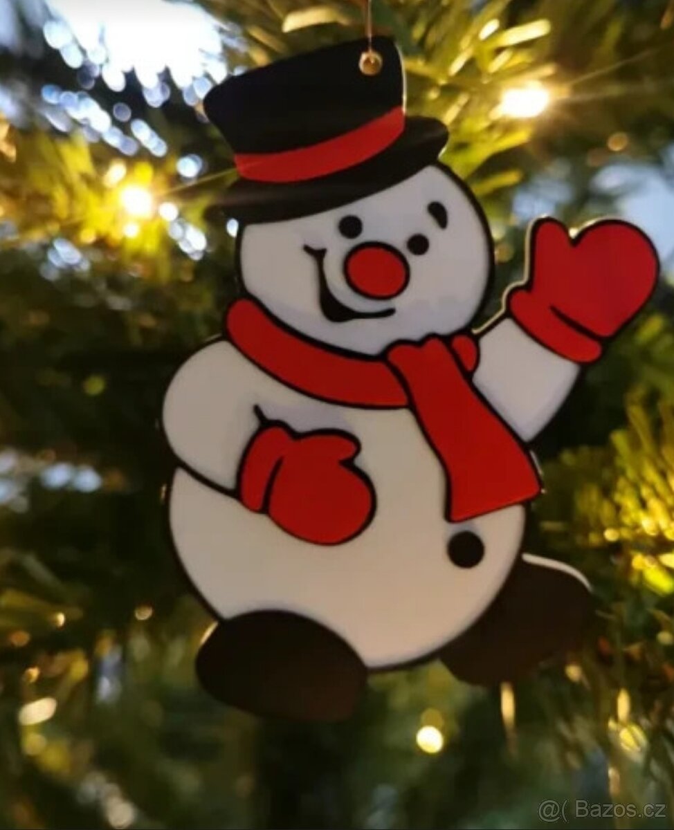 Roztomilý 3D tištěný sněhulák – vánoční ozdoba