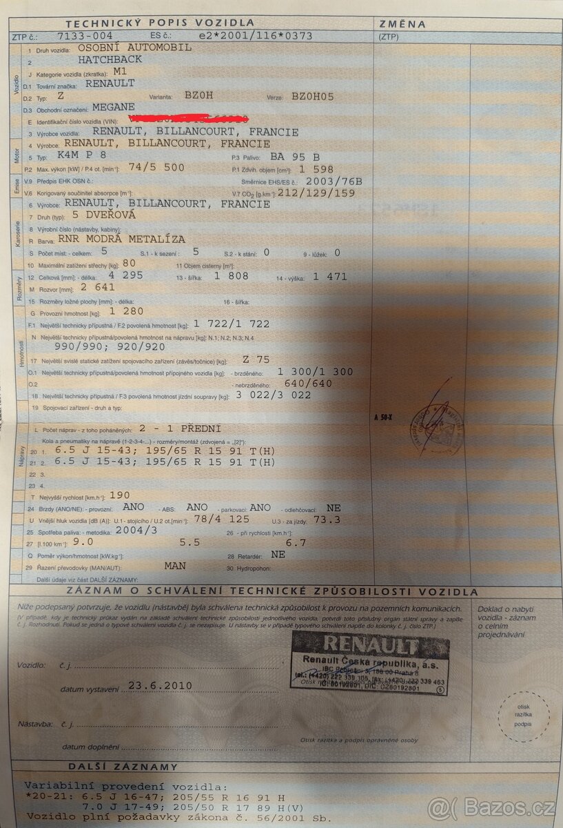 Renault megane 2010 na díly