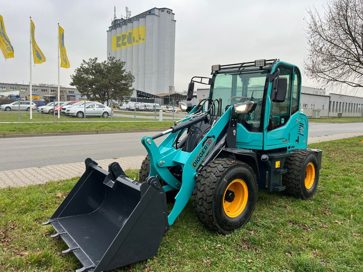 nakladač, kloubák, kloubový čelní nakladač