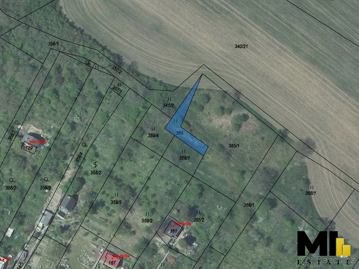 Na prodej pozemek o rozloze 144m2 v obci Třeboutice, Ústecký