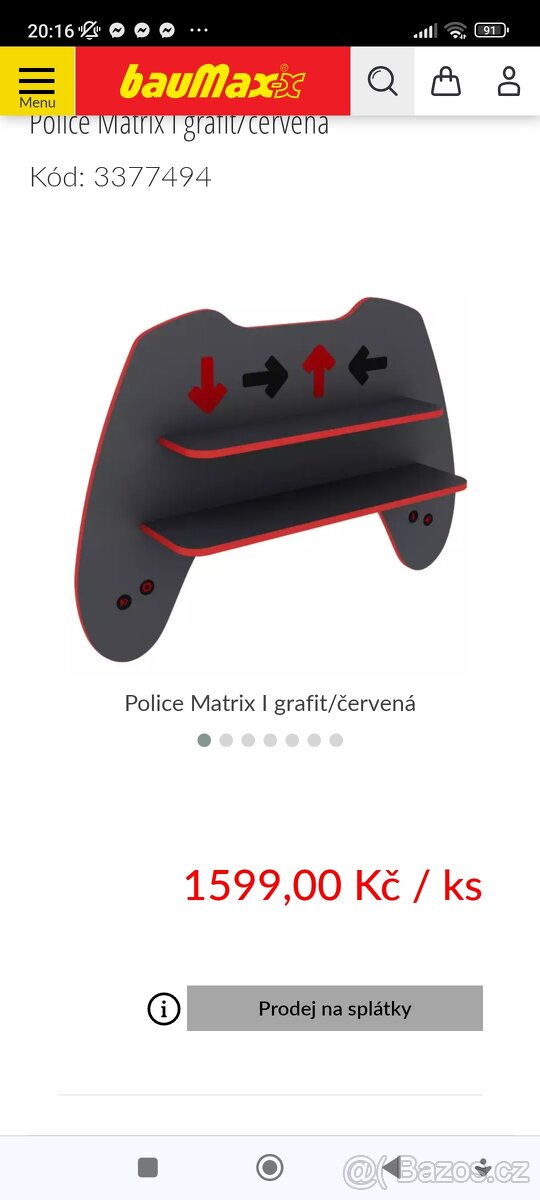 Police Matrix grafit/červená nová