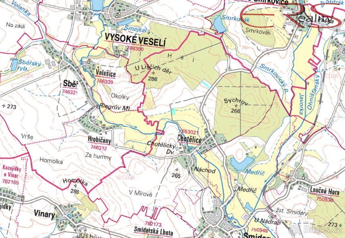 Zemědělská půda, 18591 m2, Chotělice, okr. Hradec Králové