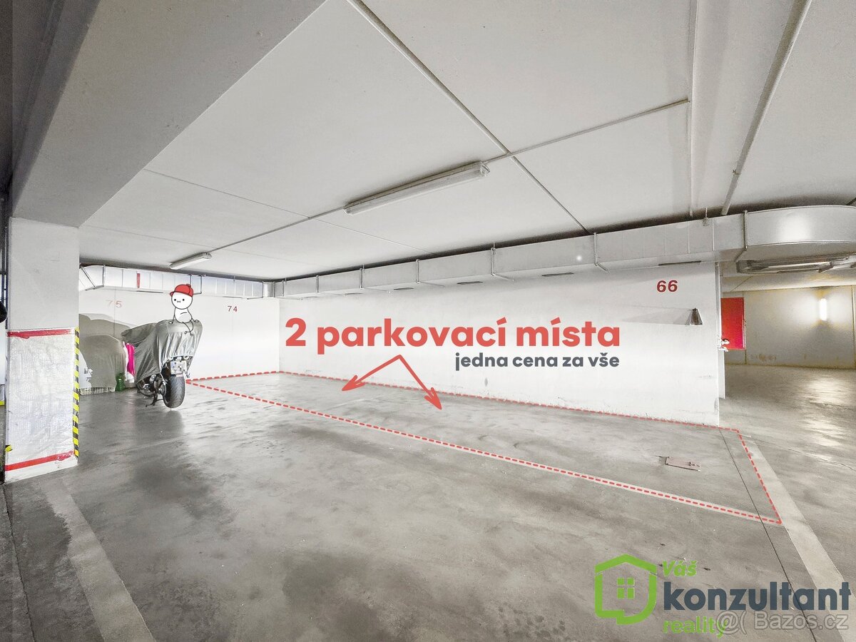 Prodej garážového dvoj stání – Dvě na sebe navazující parkov