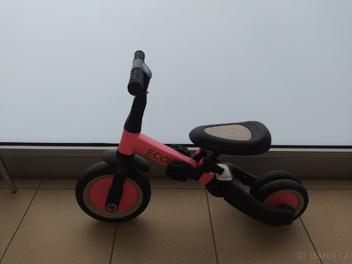 EcoToys Tříkolka 4v1 RŮŽOVÁ