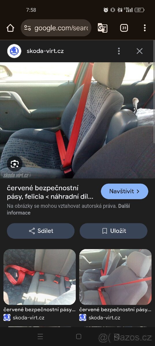 Koupím Červené pásy Škoda Felicia.