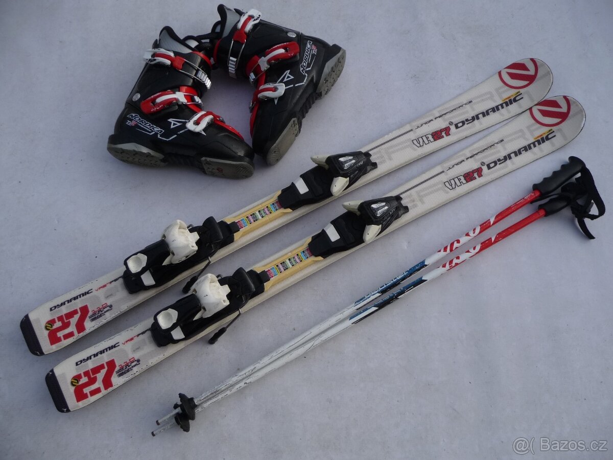 Detske lyže DYNAMIC - 110cm + boty NORDICA 35eu + hole -SET