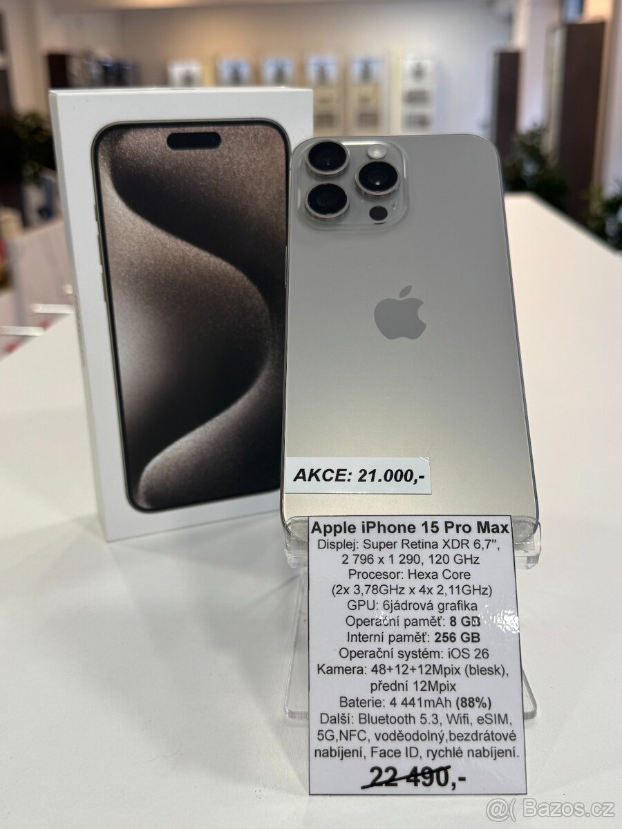 Apple iPhone 15 Pro Max, 256GB Natural Titanium