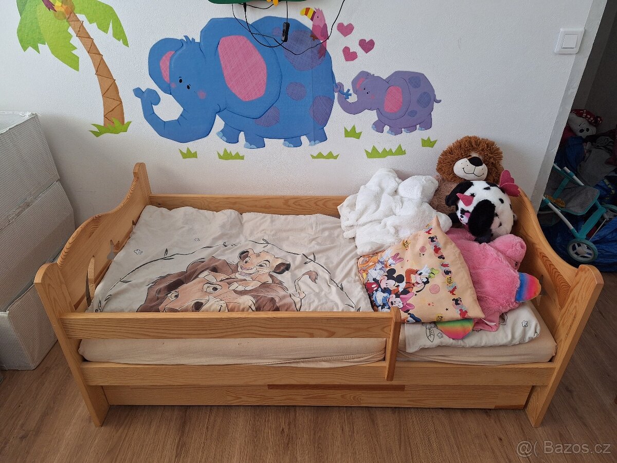 Dětská postel 140x70 s komplet vybavením (viz.popis)