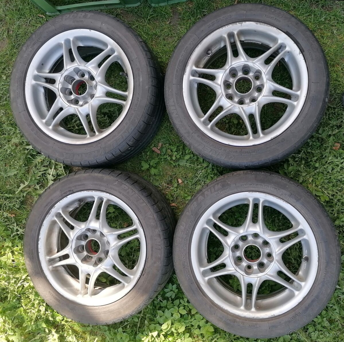 ALU 15" ET38 4x108 a 4x114,3 2ks pneu 195/50 použitelné