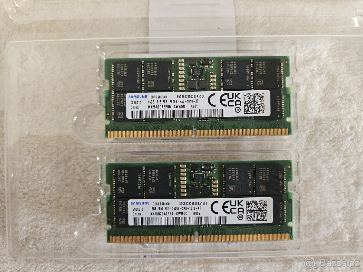 Pameti Samsung DDR5 2x 16GB 5600MHz CL46, zaruka