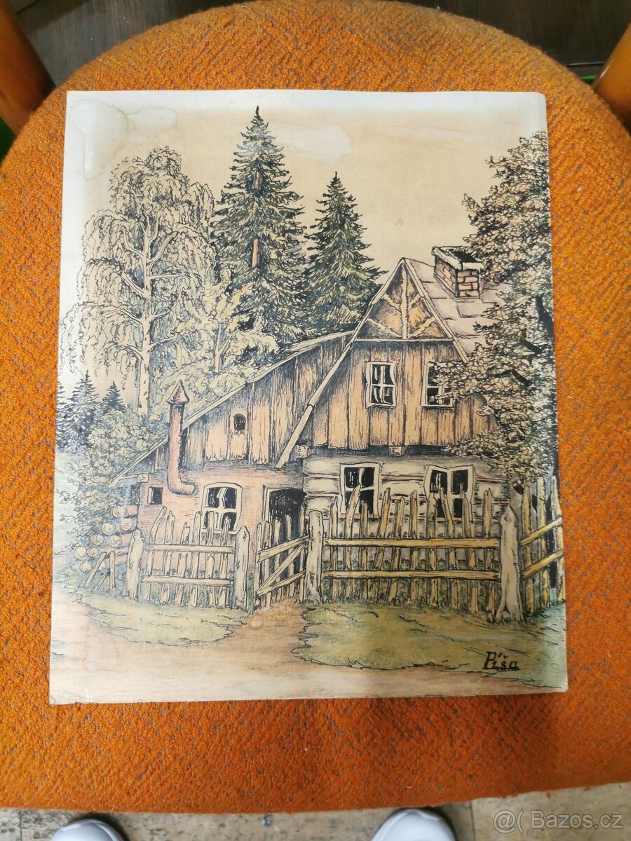 Starý obraz, grafika.