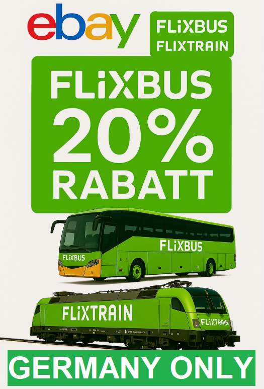 20% FlixBus & FlixTrain Coupon/Voucher (jenom v Nemecko)