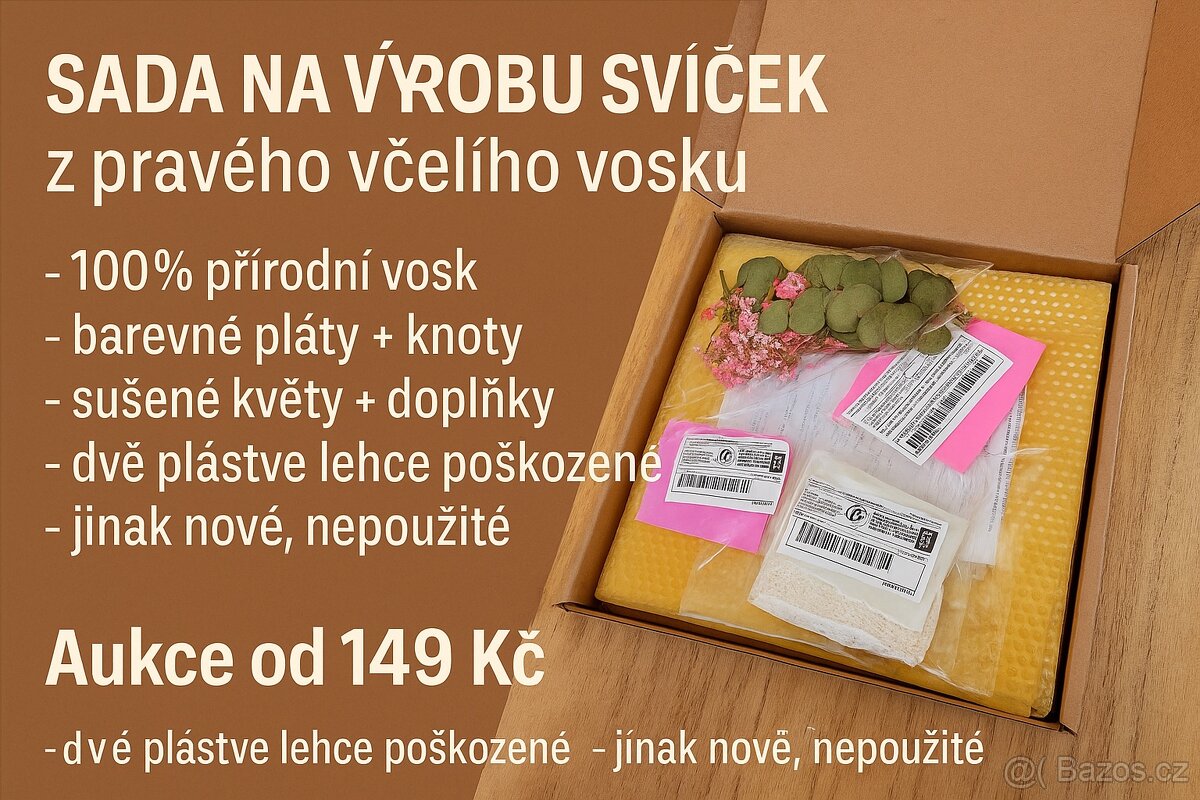 Sada na výrobu svíček z pravého včelího vosku