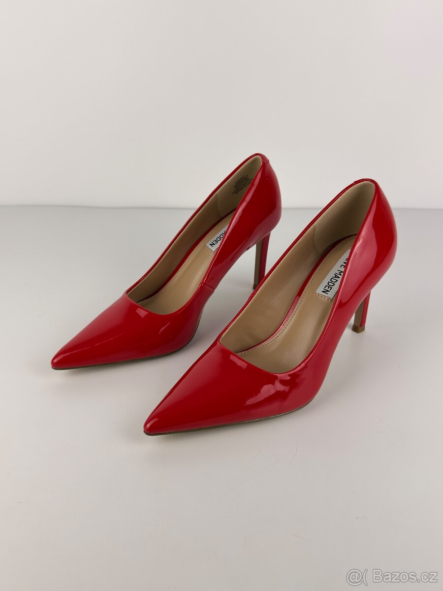 Steve Madden dámské elegantní boty na podpatku červené 36