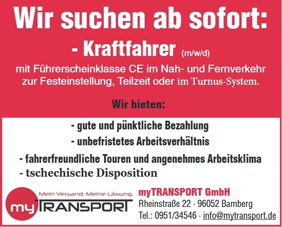 Řidič motorových vozidel CE – Bavorsko, Německo