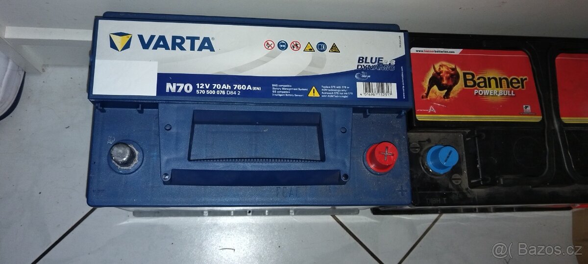 Různé Autobaterie 70ah varta použitá efb bat