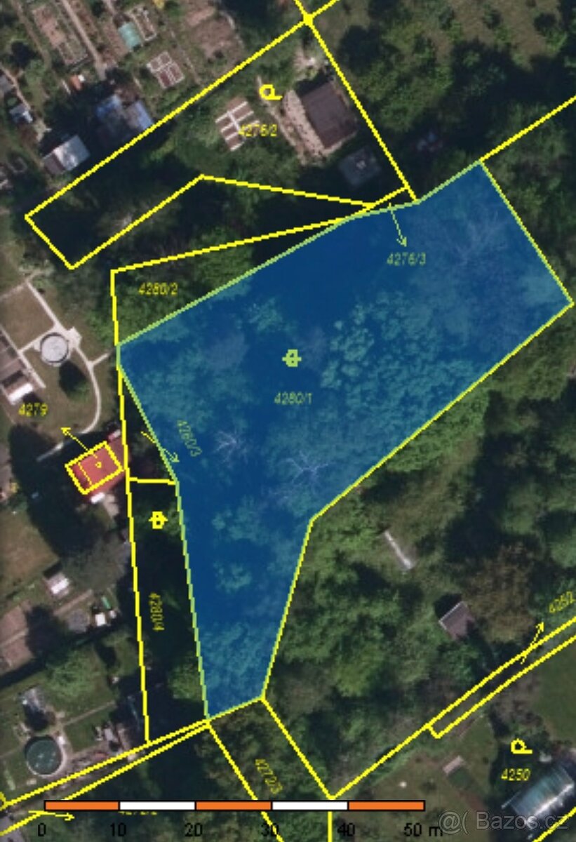 PRODÁVÁM 1/2 ZAHRADY 1.843m2 mezi Selská 57a,69c Havířov