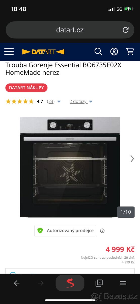 Vestavěná trouba gorenje