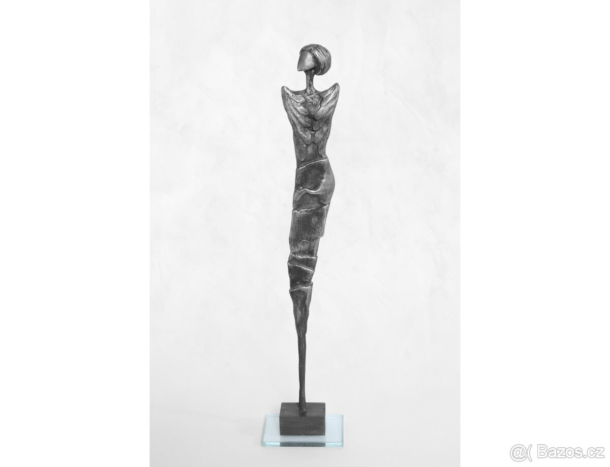 Socha anděla kov dekorace originální umění cín - Dívka Anděl