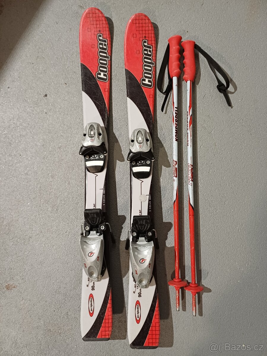 Dětské lyže 90cm + boty + hůlky