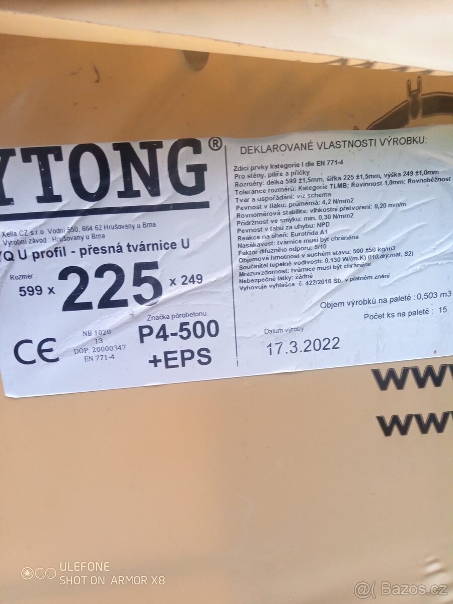 Ytong U profil 60x22.5x25