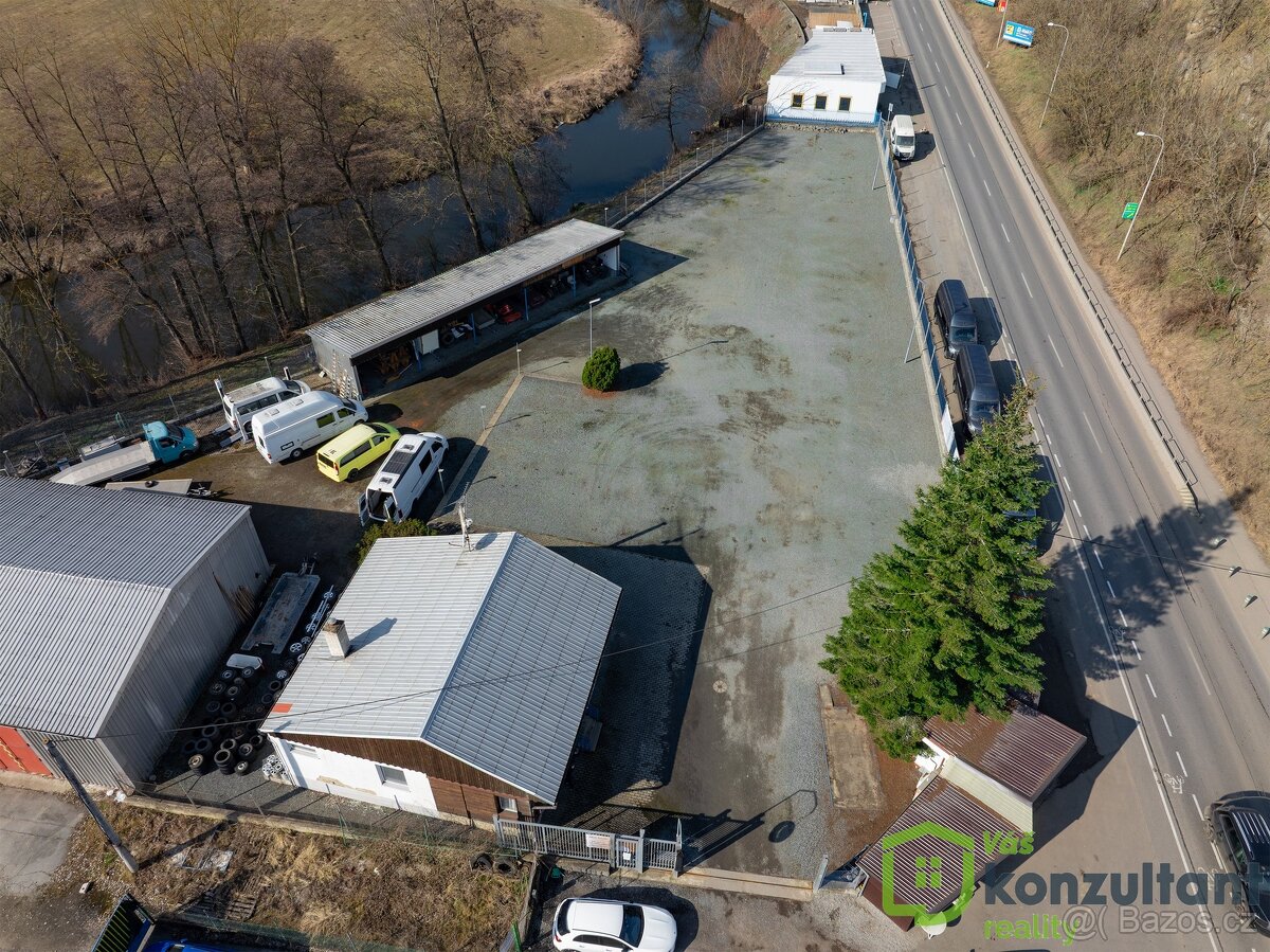 Pronájem komerční pozemek se zázemím , 2254 m2 - Třebíč - No