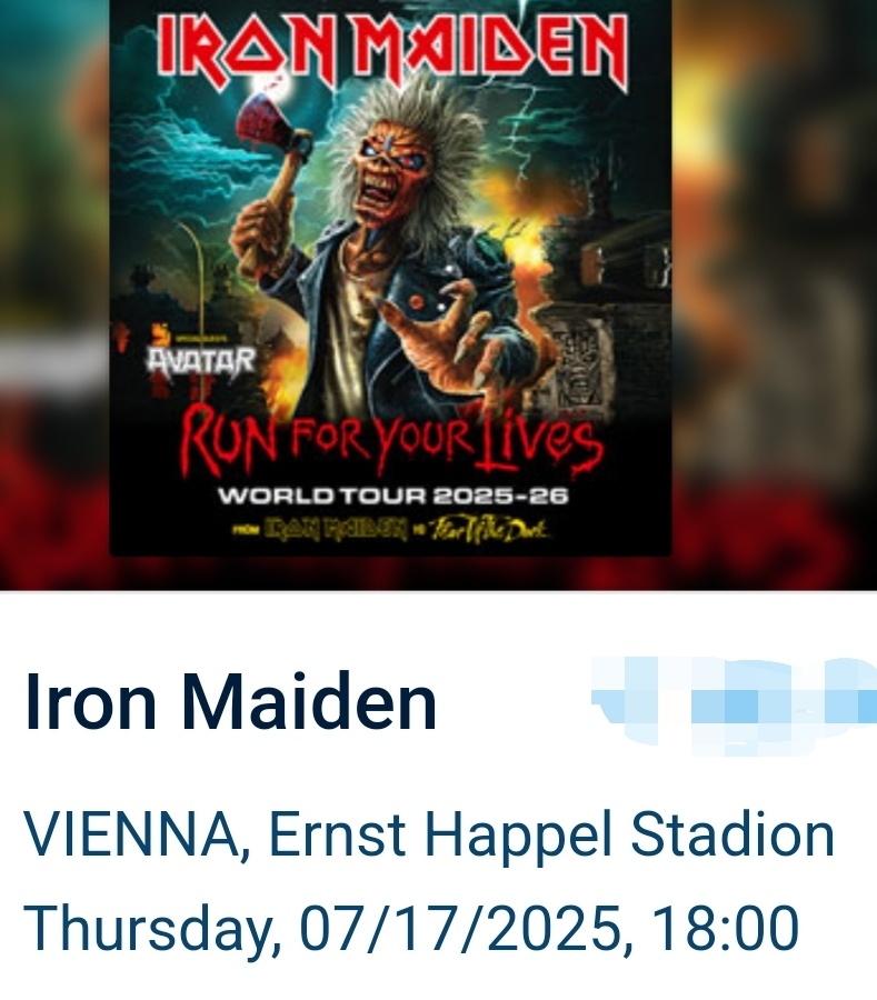 IRON MAIDEN VÍDEŇ 17.7.2025
