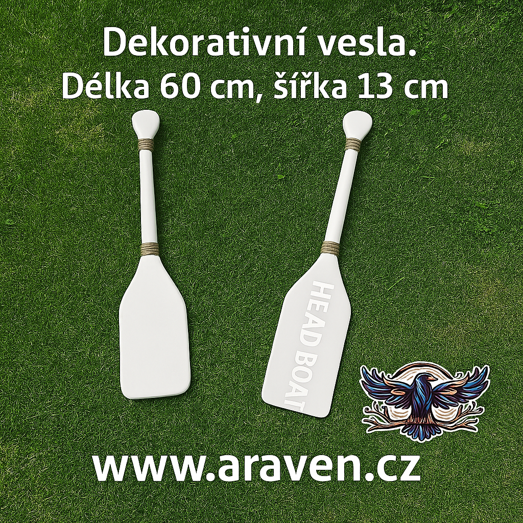 Dekorativní vesla Délka 60cm šířka 13cm.