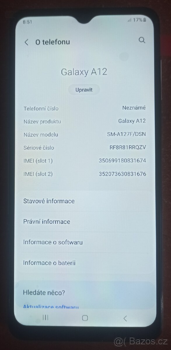 Mobilní telefon Samsung a12 (a127f), 4/64GB, JAKO NOVÝ