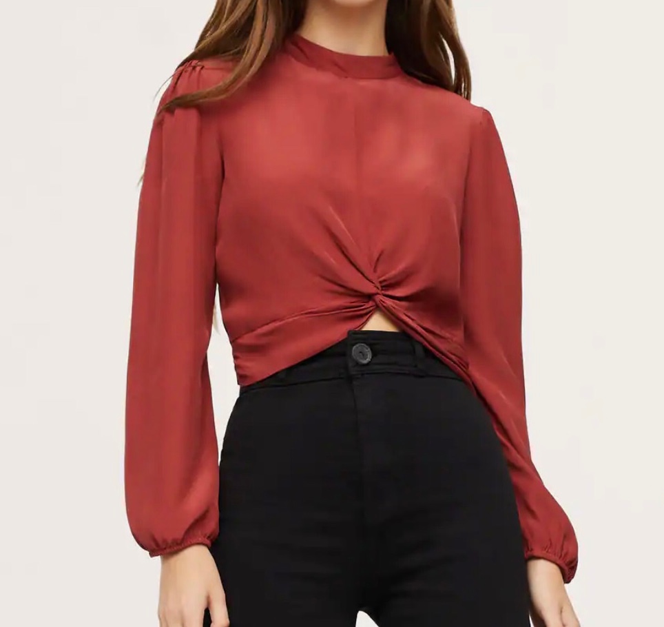 Nová Dívčí splývavá halenka  s uzlem, z. Mango, v.S