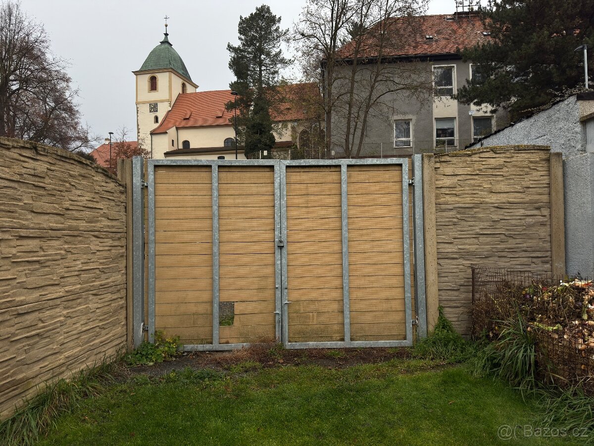 Nesená brána dvoukřídlá, pozink, 3 x 2 metry