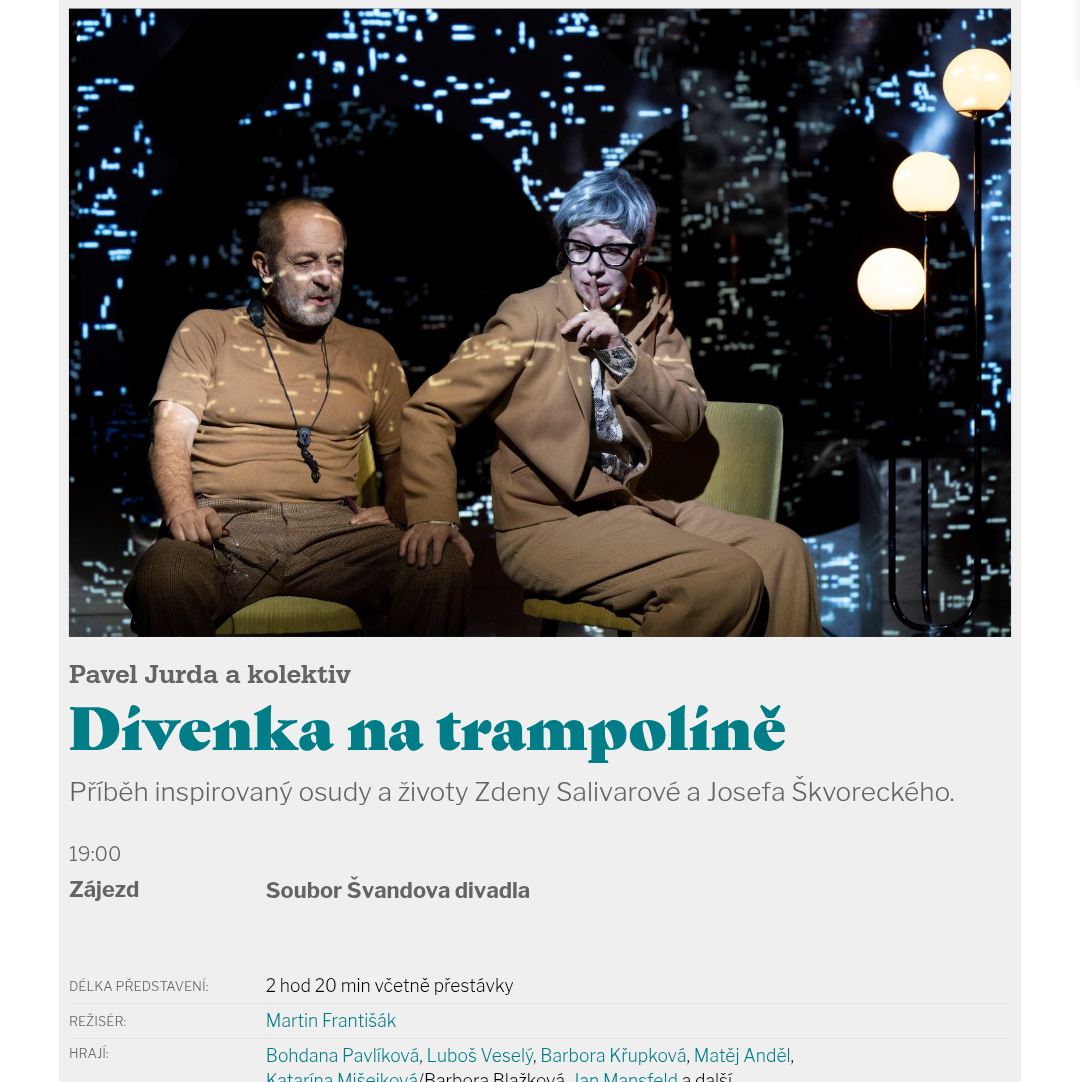 Dívenka na trampolíně (Švandovo divadlo v Brně v Redutě)