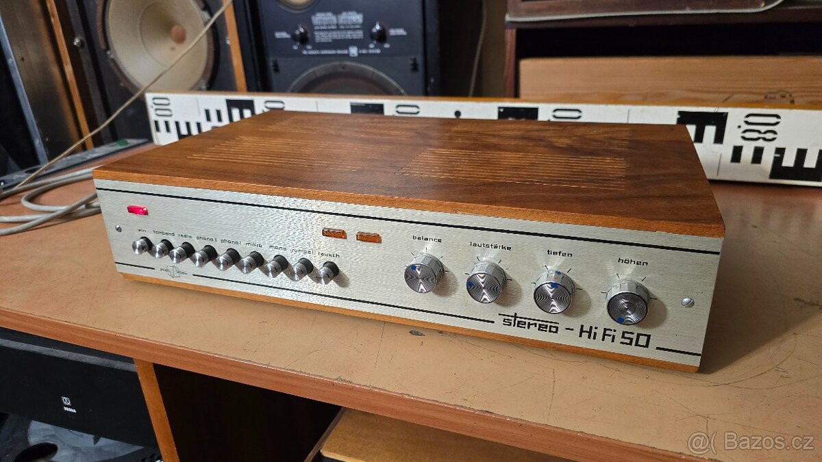 FERA stereo HIFI 50 - krásný zesilovač cca r. 1972