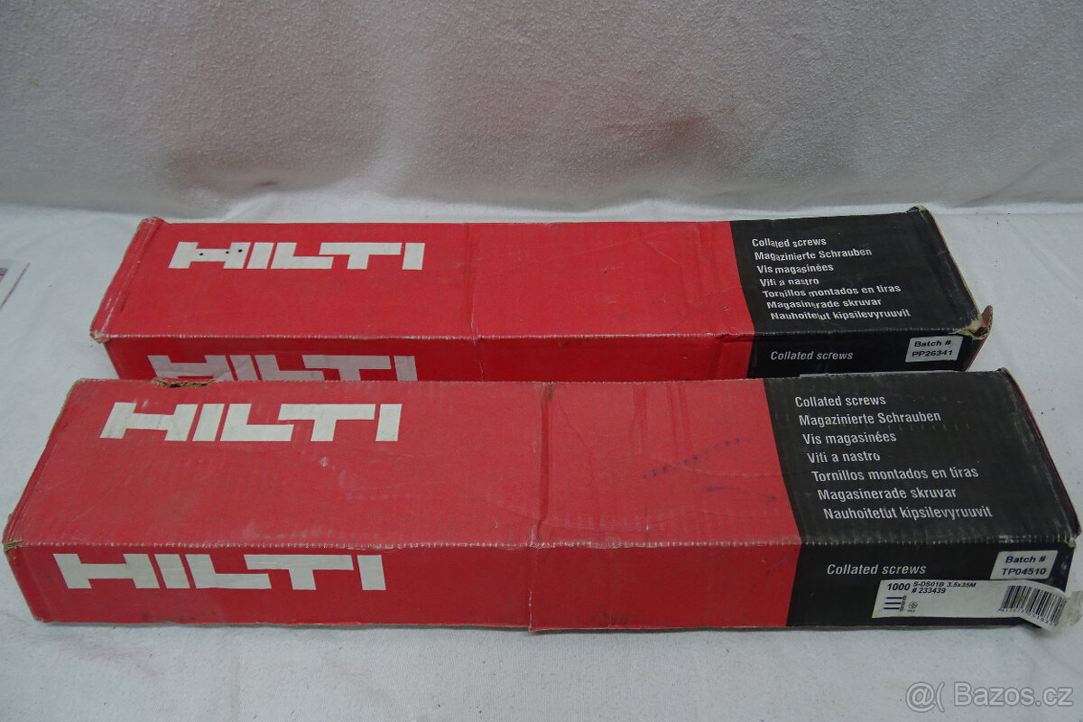 Páskované šrouby Hilti do sádrokartonu 2 rozměry