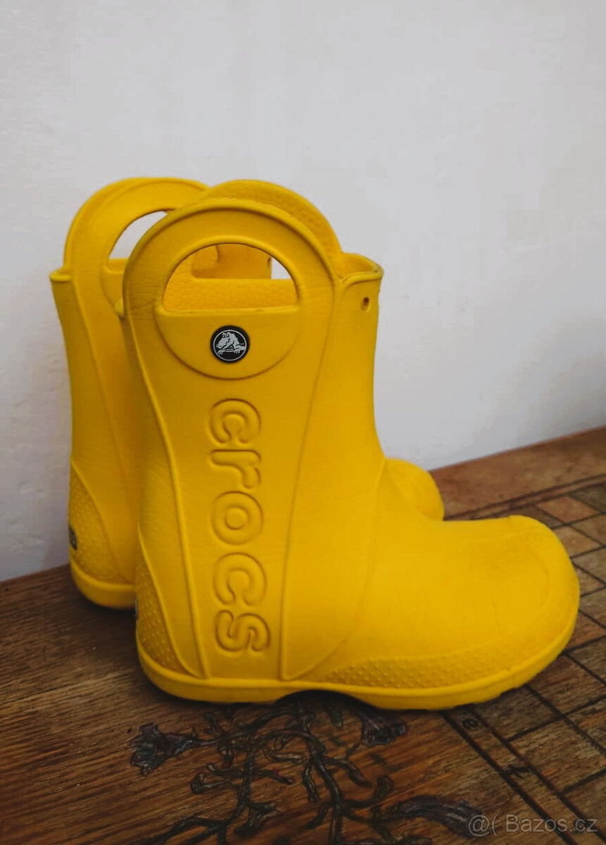 Dětské Holínky Crocs Handle Rain Boot Žluté, vel. C11
