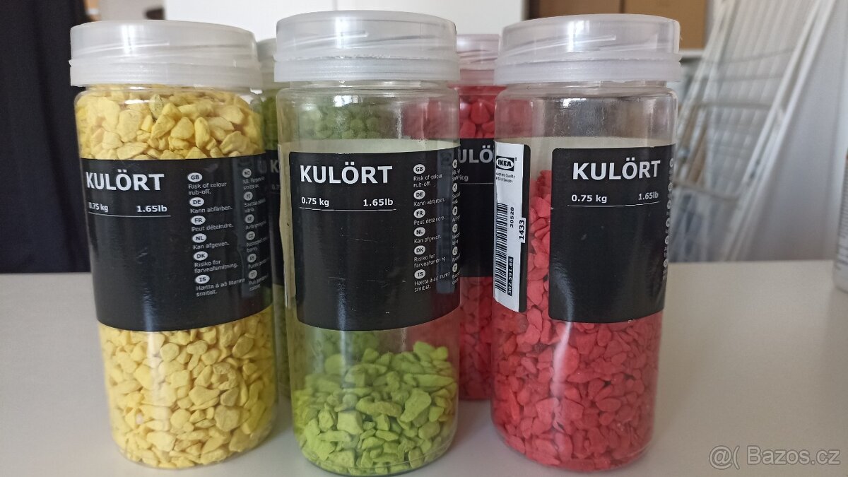 Dekorační kamínky IKEA žlutá, zelená, červená