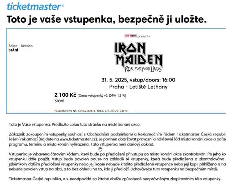 Iron Maiden 31.5 Praha