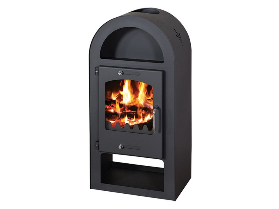 NOVÁ Kamna krbová O100, černá, 9kW + záruka