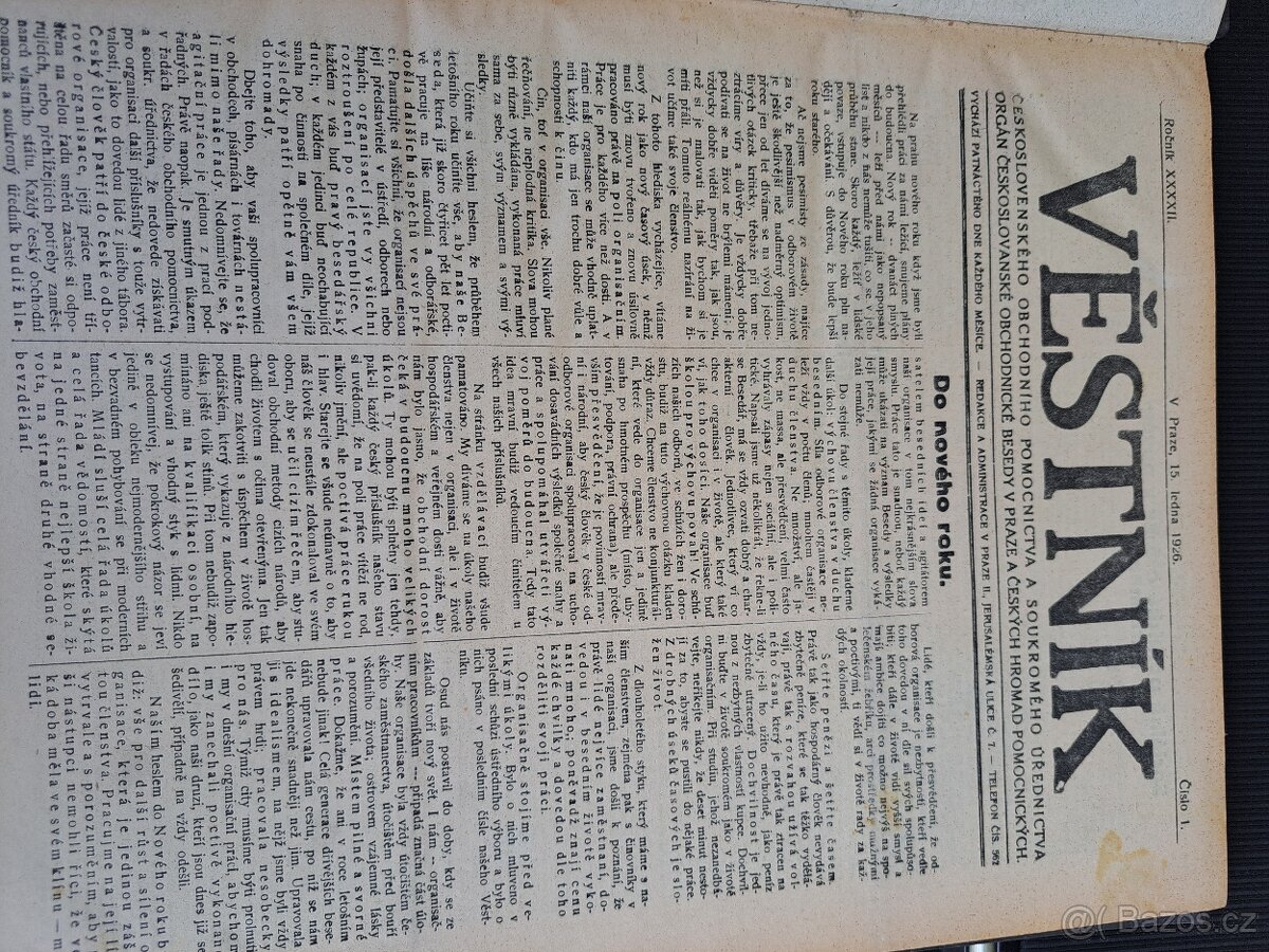 Věstník ČS obchodního pomocnictva 1926 až 1929