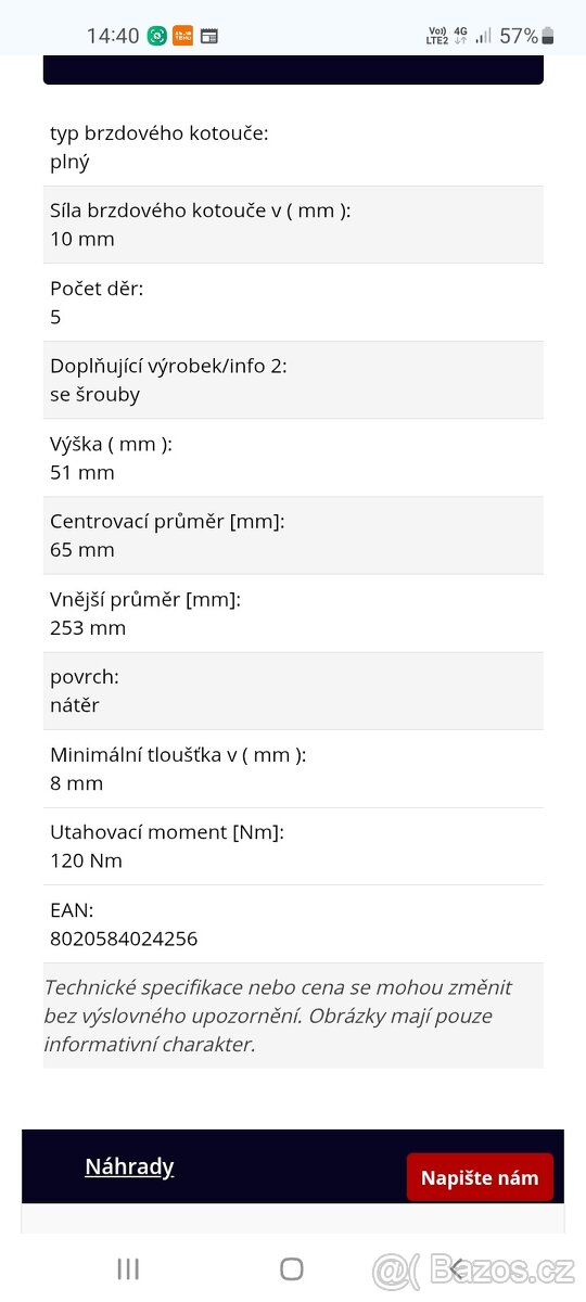 Nové Brzdové kotouče BREMBO