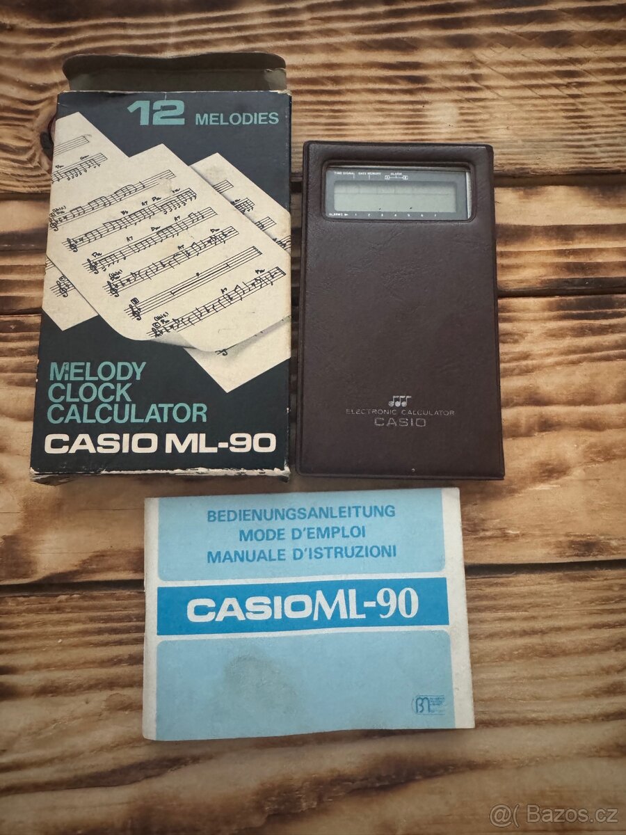 Retro kalkulačka Casio ML-90 – melodie, hodiny