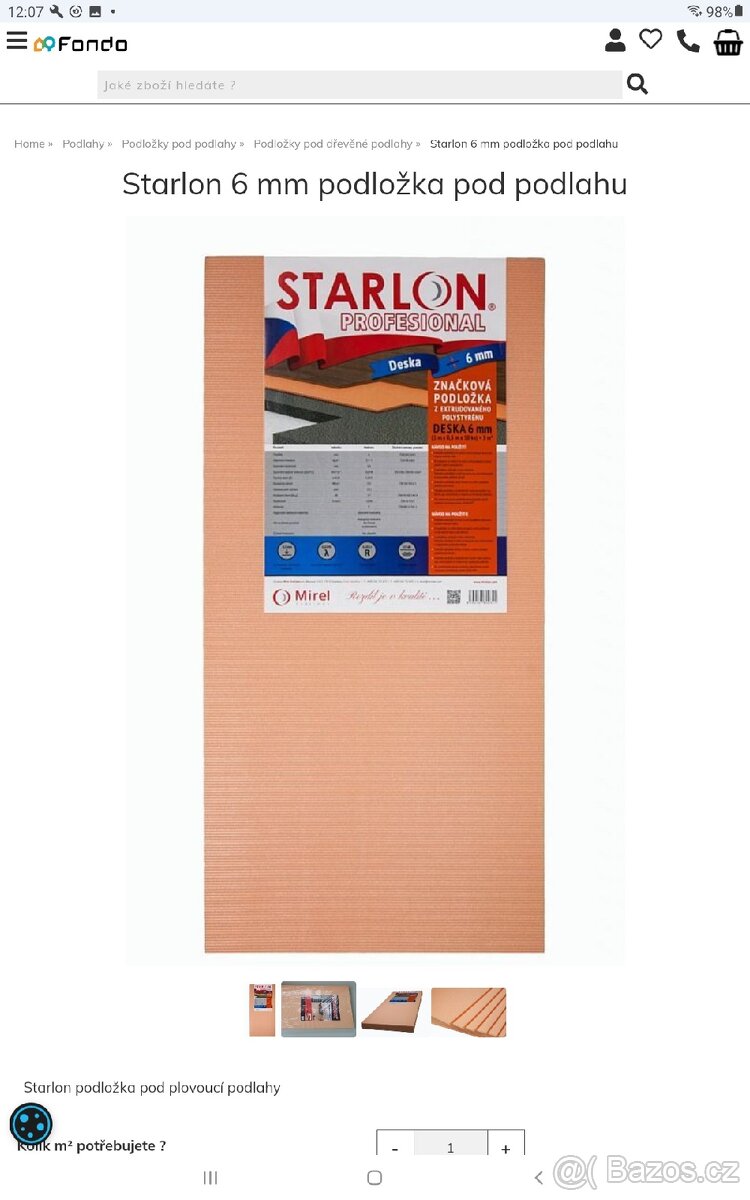 Izolační podložka pod plovoucí podlahy