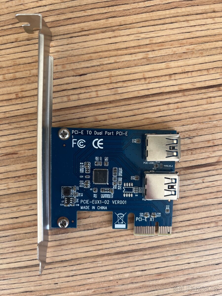 PCIE-EUX1-02 PCIE 1 to 2 Slots Riser Card Adapter USB 3.0