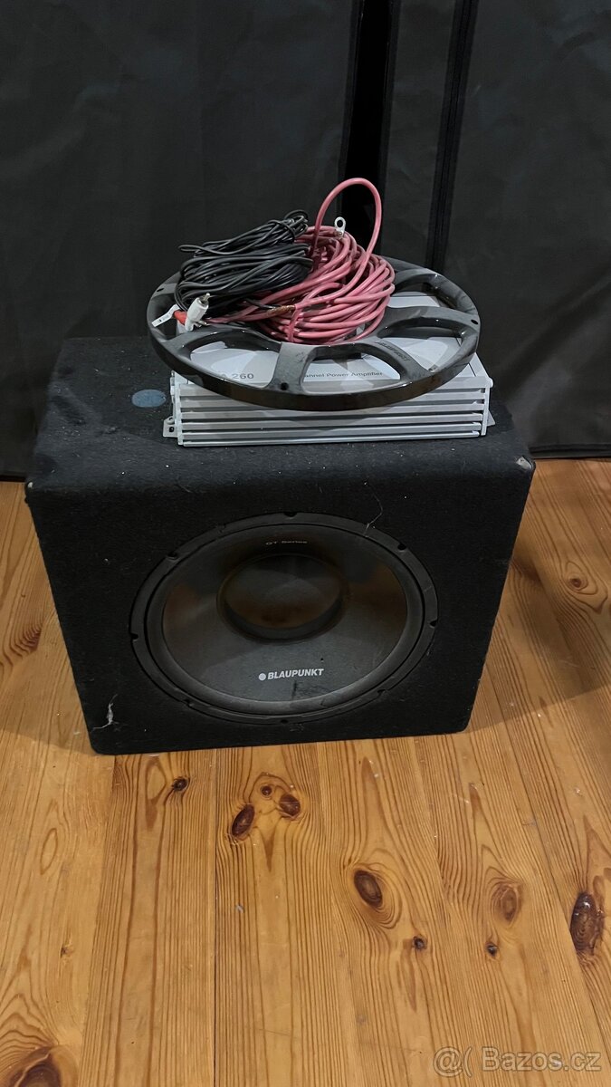 Prodám subwoofer + zesilovač 400W